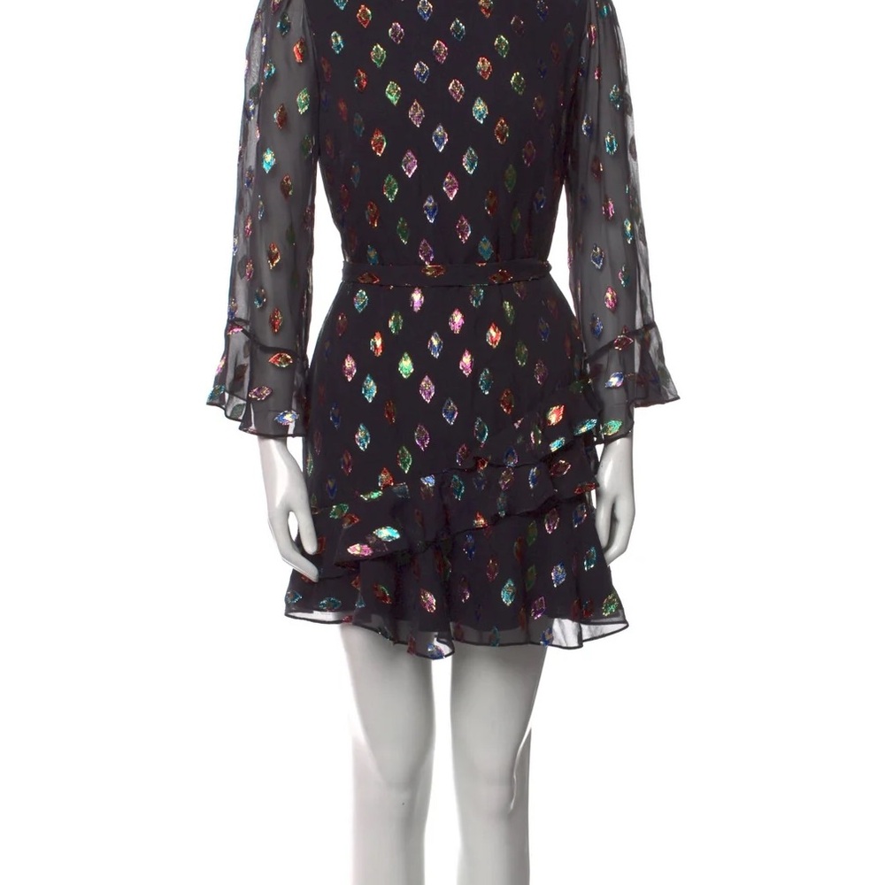 SALONI Black Multicolor Mini Dress